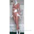 Women's V-neck Belted Long-sleeved Suit